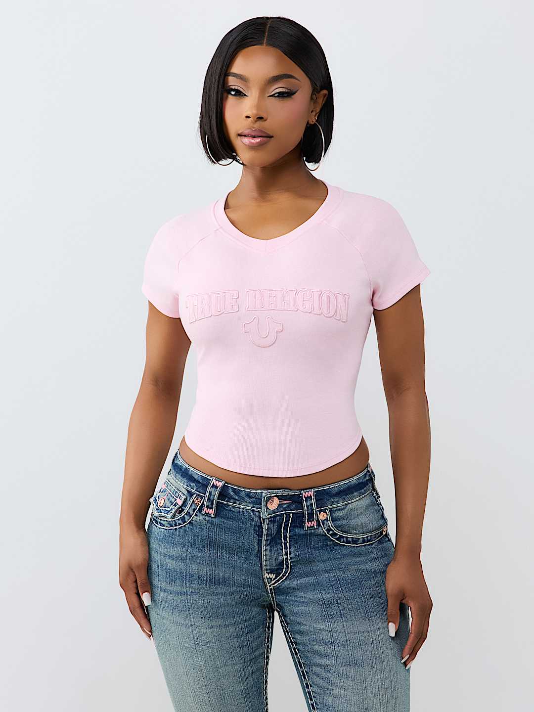 EMBROIDERED WASHED RIBBED BABY TEE