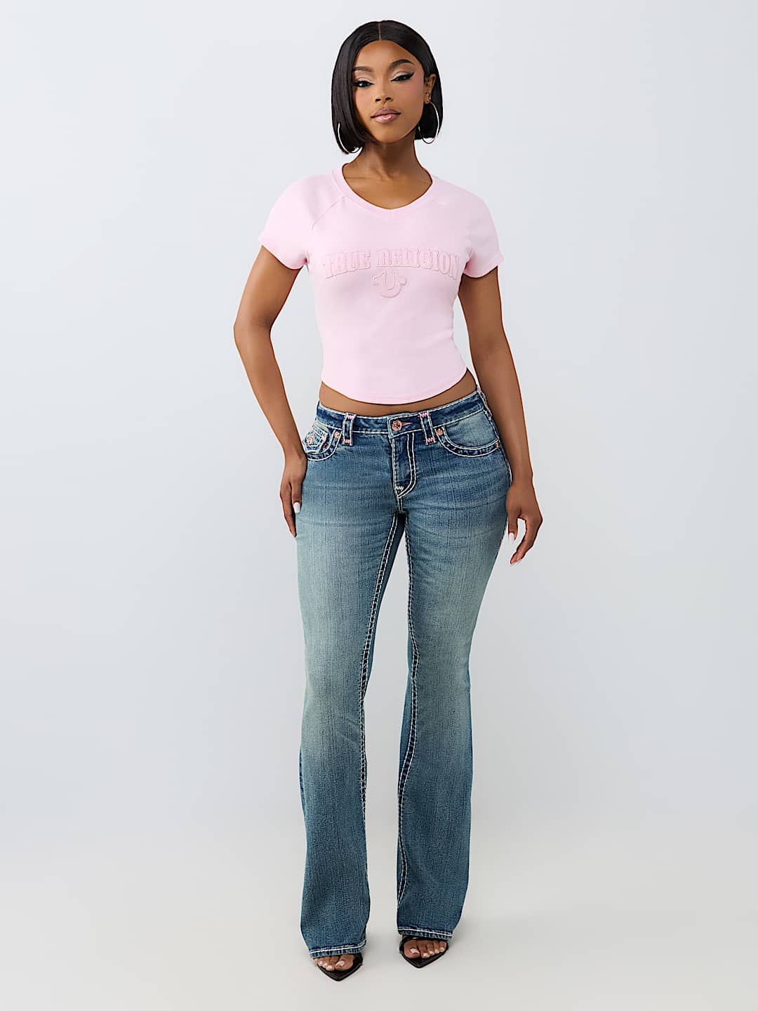 EMBROIDERED WASHED RIBBED BABY TEE