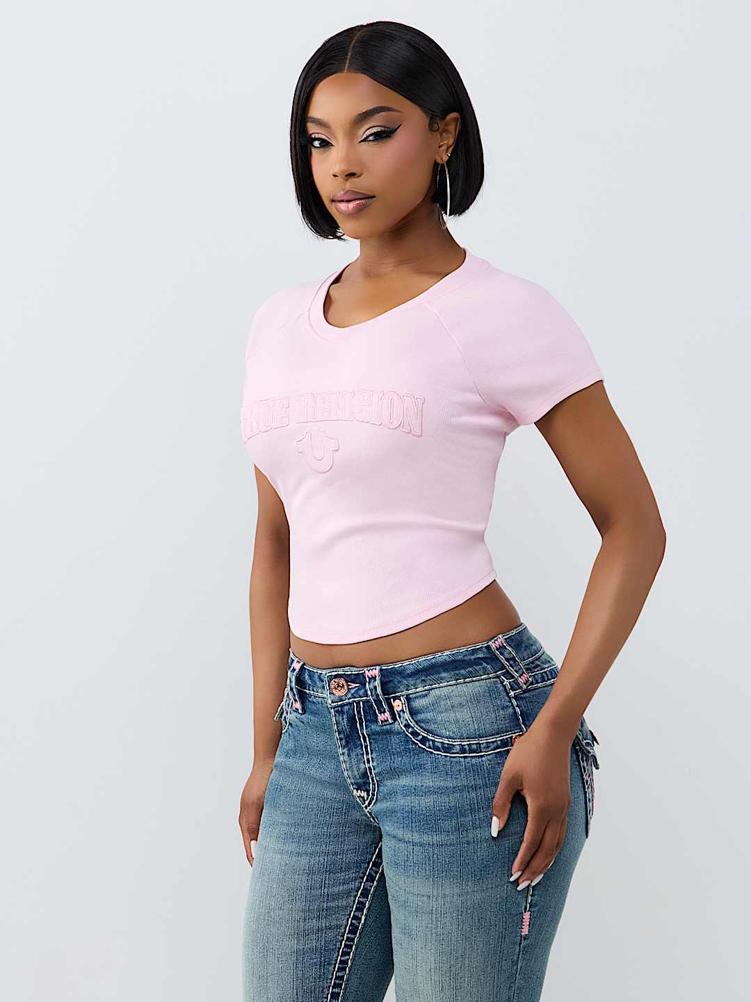 EMBROIDERED WASHED RIBBED BABY TEE