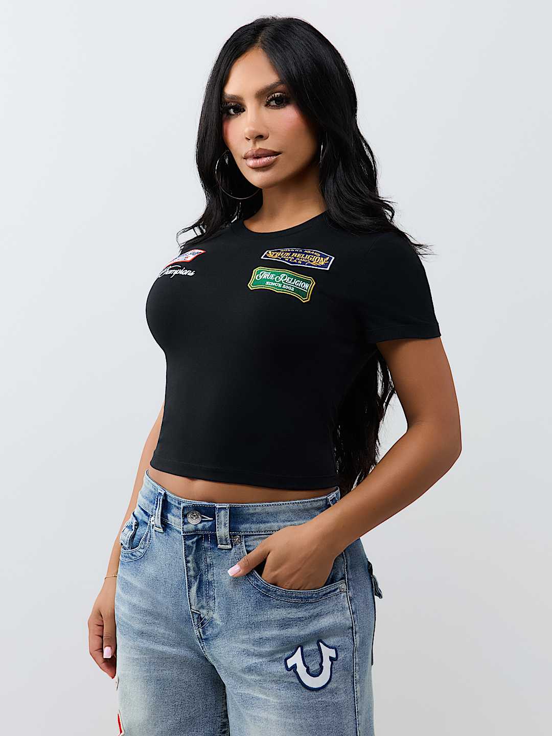 EMBROIDERED PATCH BABY TEE