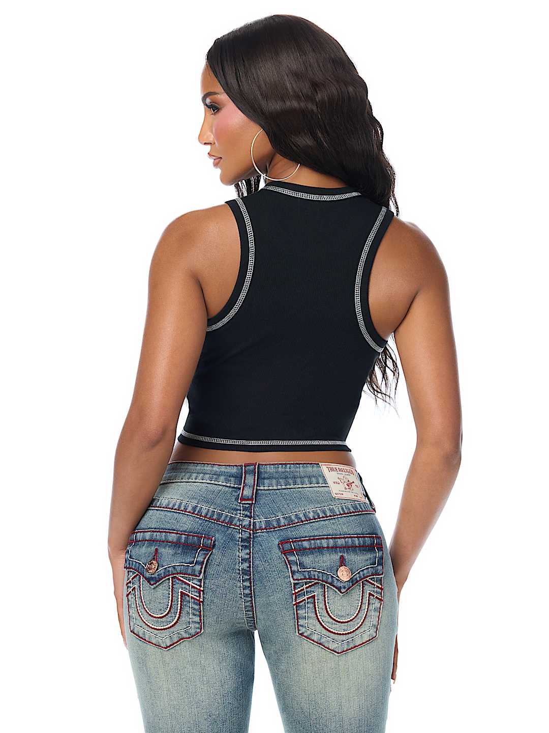 CAMISETA SIN MANGAS ACANALADA CON BUDDHA CL&Aacute;SICA