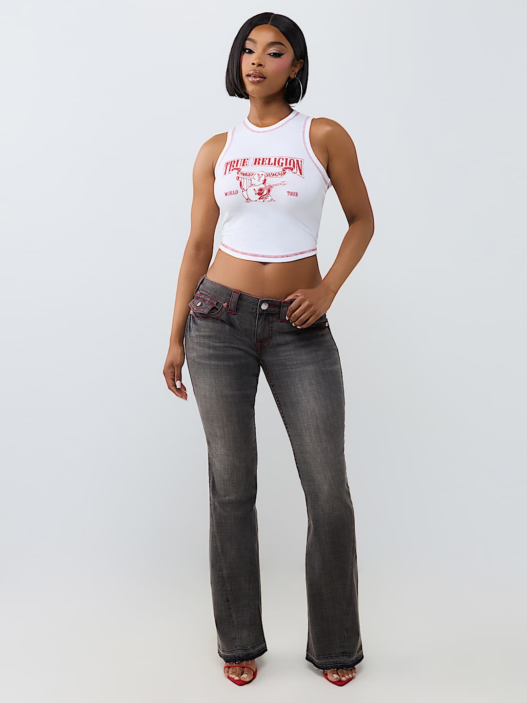 CAMISETA SIN MANGAS ACANALADA CON BUDDHA CL&Aacute;SICA