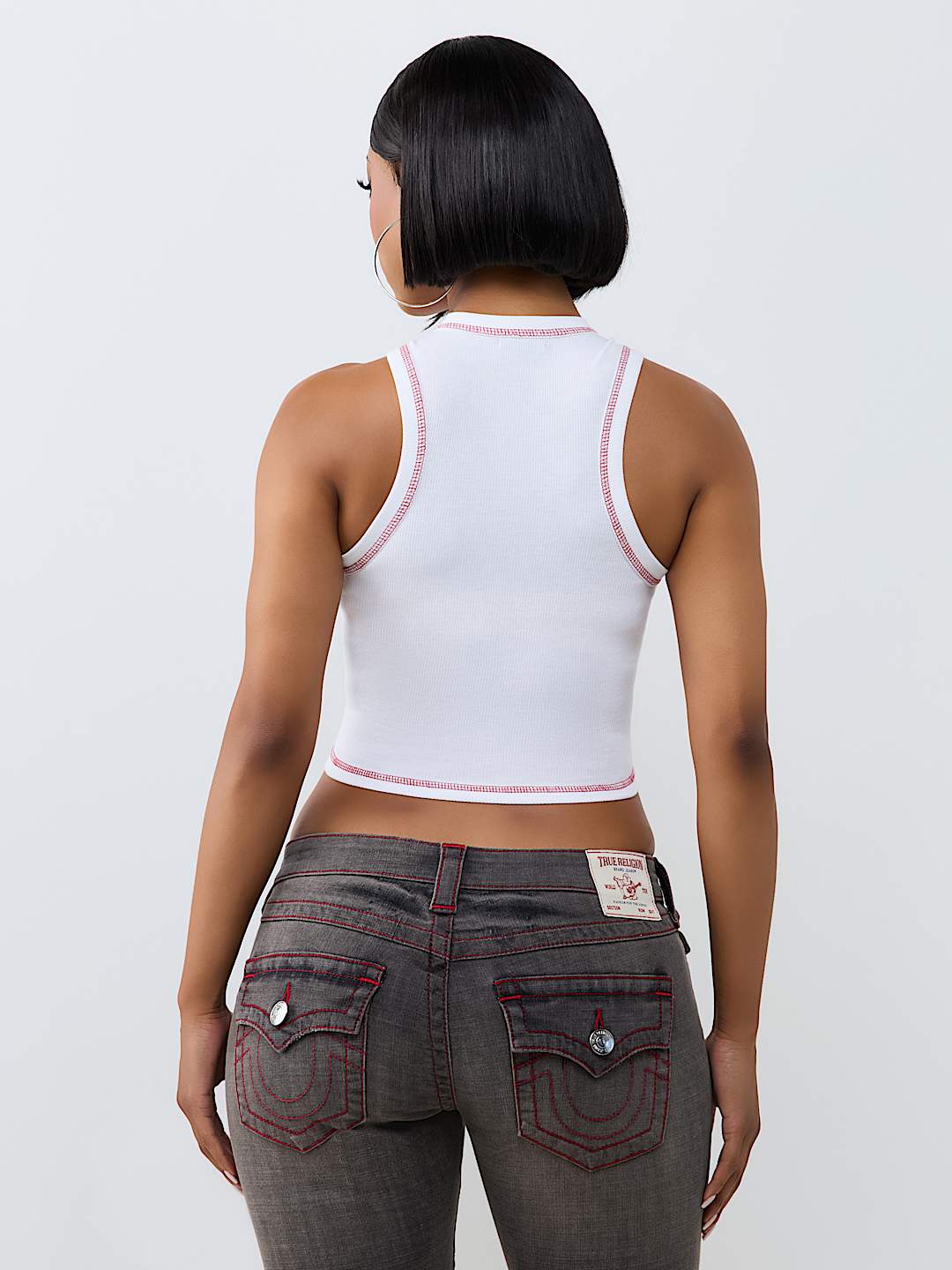 CAMISETA SIN MANGAS ACANALADA CON BUDDHA CL&Aacute;SICA