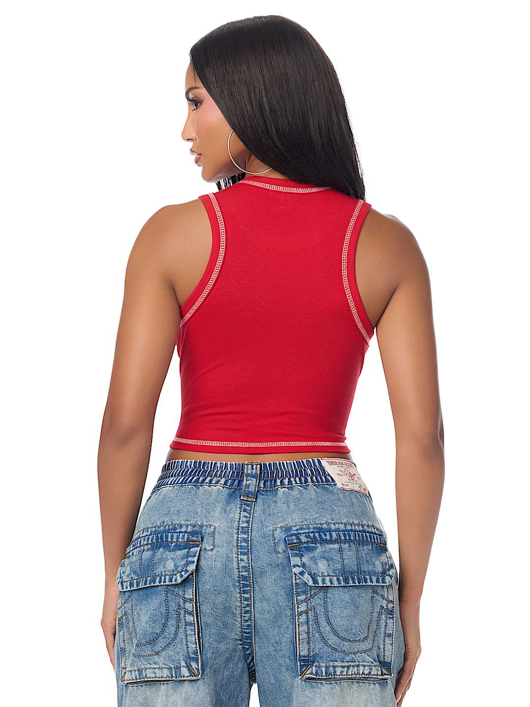 CAMISETA SIN MANGAS ACANALADA CON BUDDHA CL&Aacute;SICA