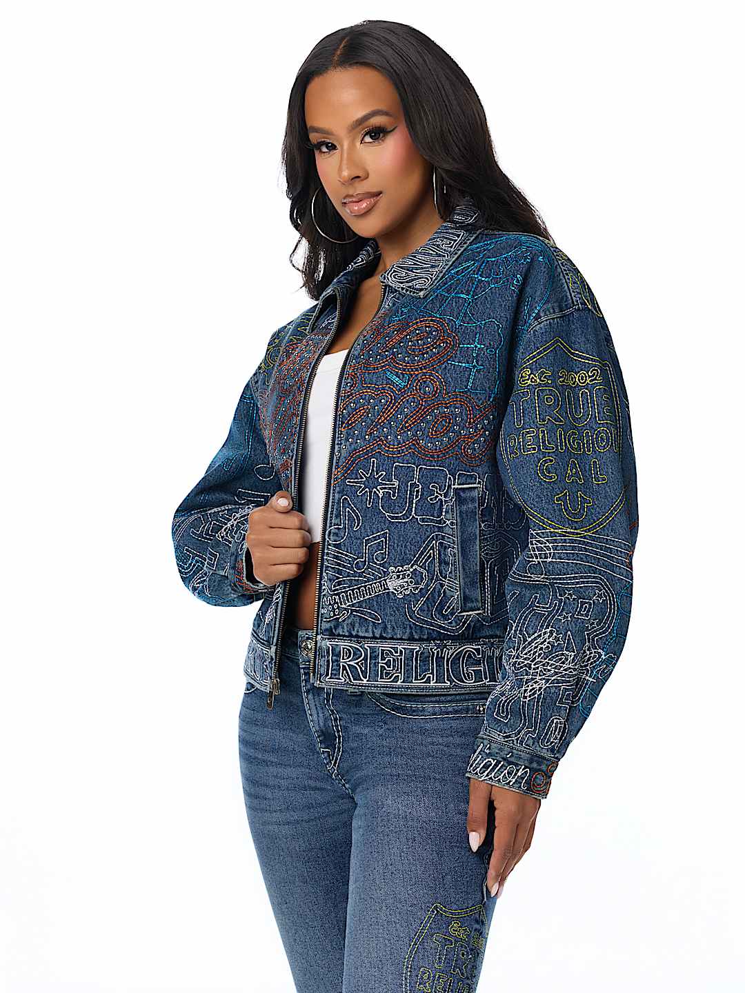 EMBROIDERED GIRLFRIEND DENIM JACKET
