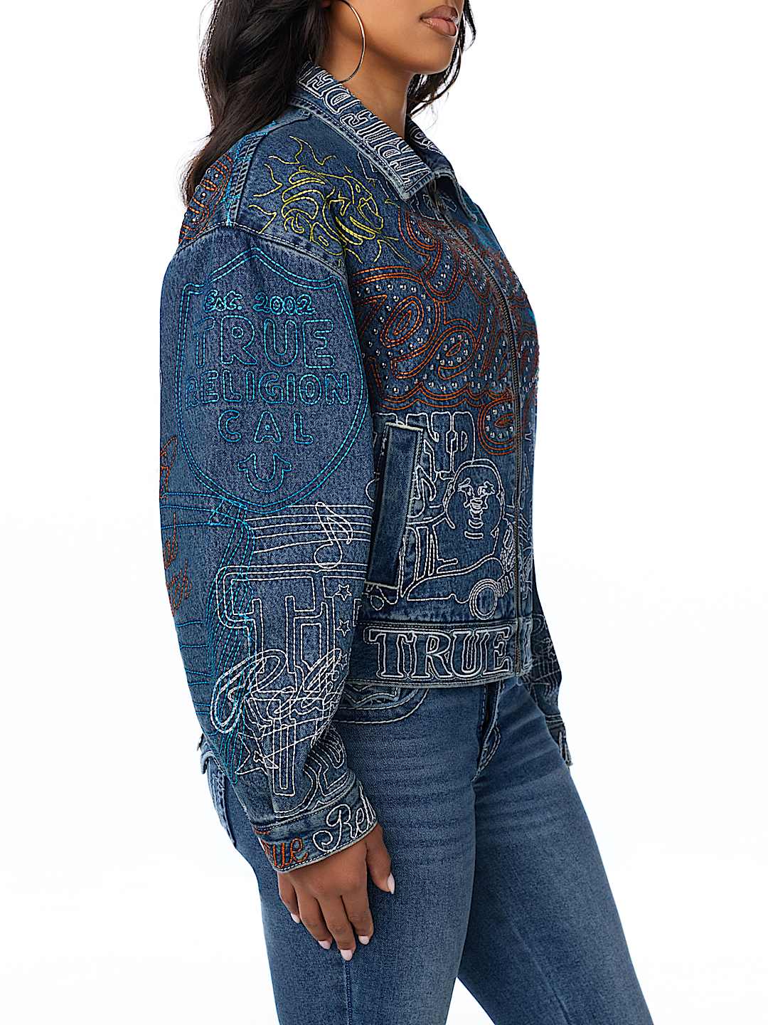 EMBROIDERED GIRLFRIEND DENIM JACKET