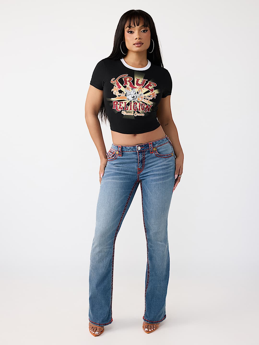 BECCA MID RISE SUPER T FLAP BOOTCUT JEAN, image 3