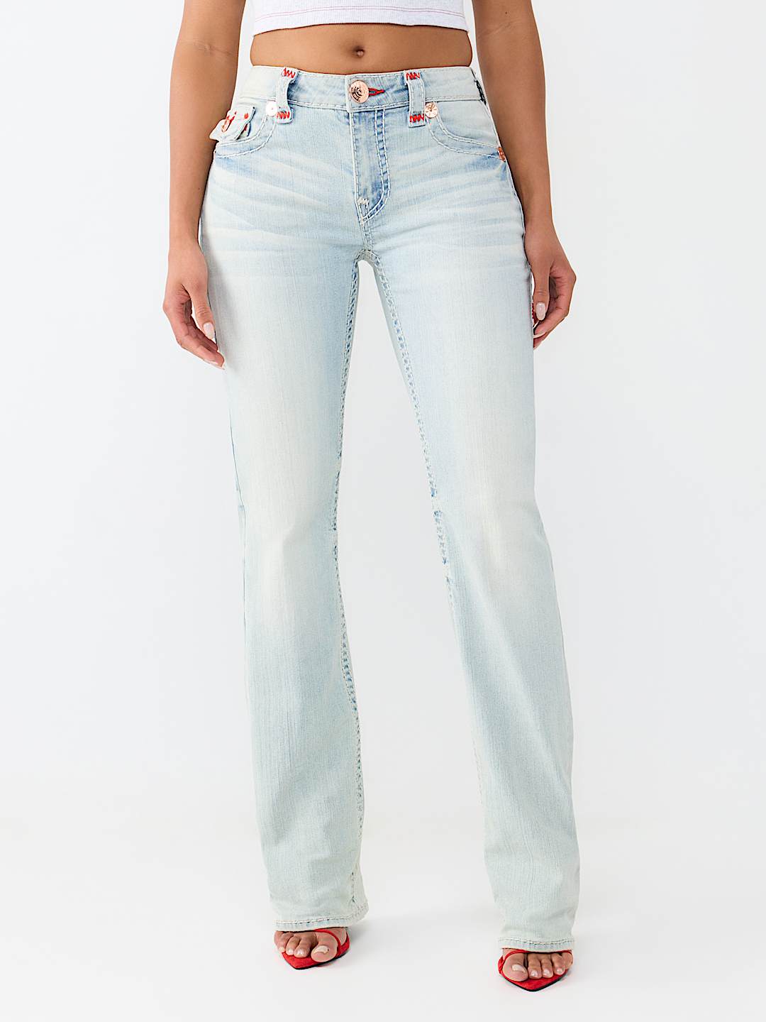 BILLIE MID RISE SUPER T FLAP STRAIGHT JEAN