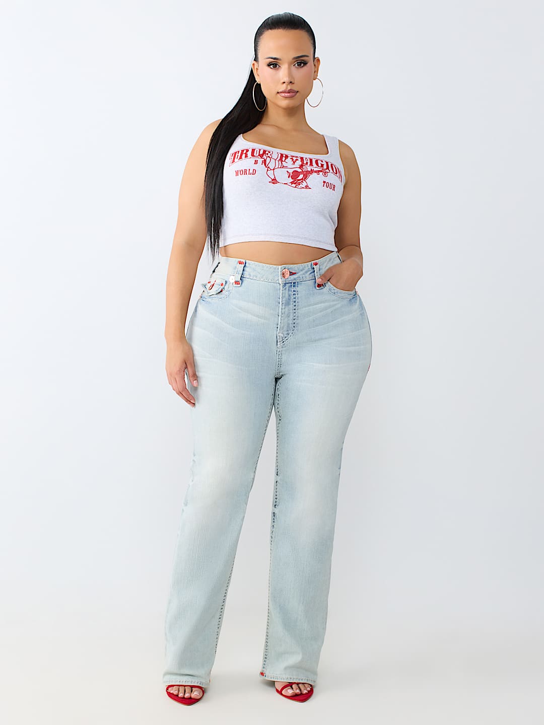 PLUS BILLIE MID RISE SUPER T FLAP STRAIGHT JEAN