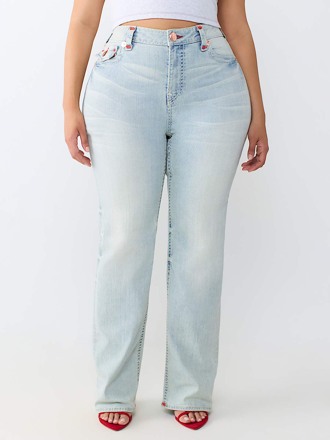 PLUS BILLIE MID RISE SUPER T FLAP STRAIGHT JEAN