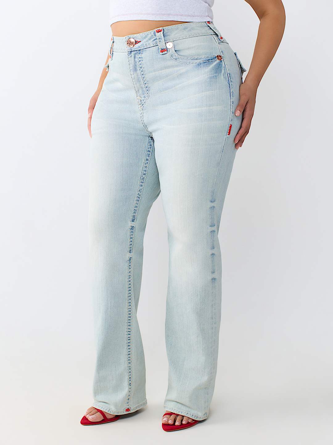 PLUS BILLIE MID RISE SUPER T FLAP STRAIGHT JEAN