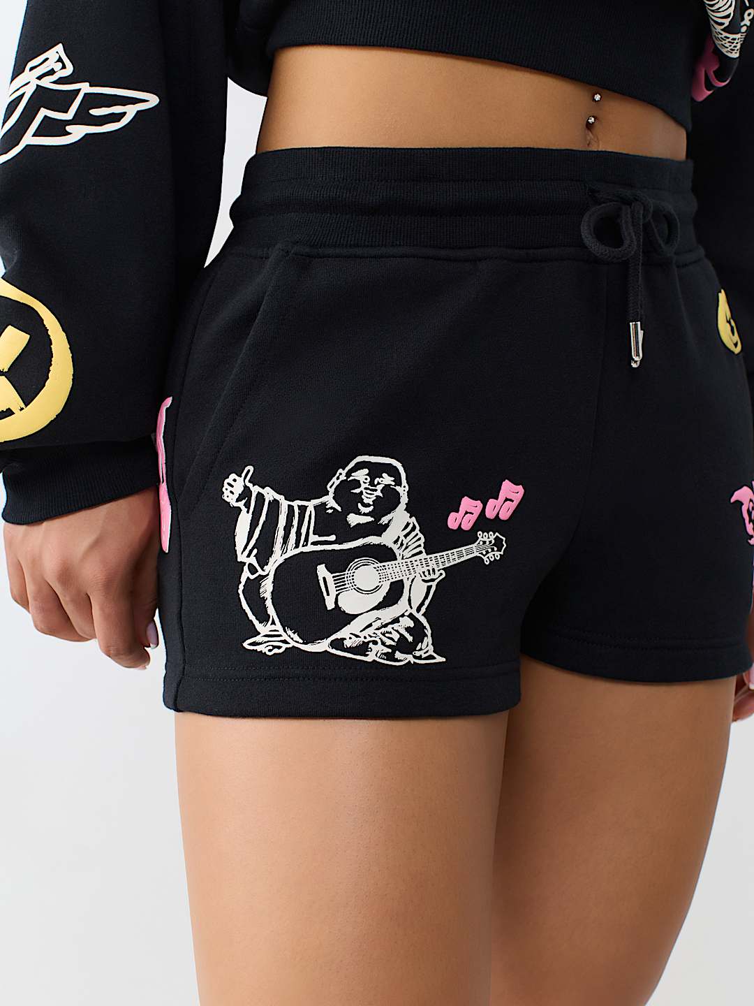 DOODLE MID RISE LOUNGE FLEECE SHORT