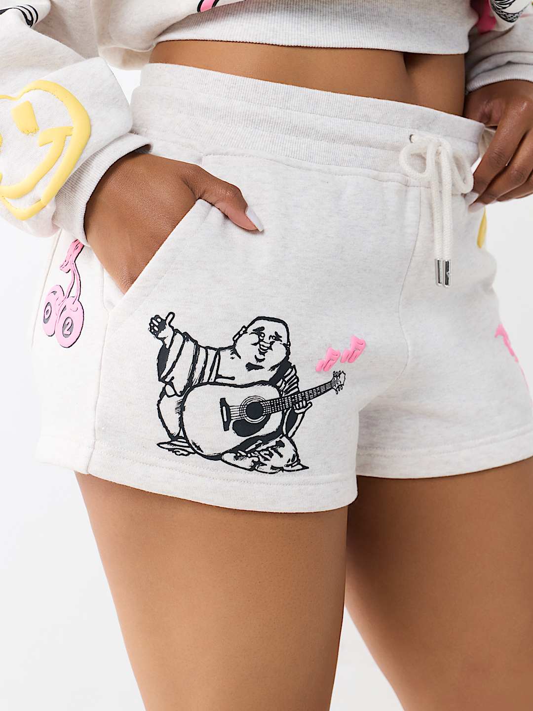 DOODLE MID RISE LOUNGE FLEECE SHORT