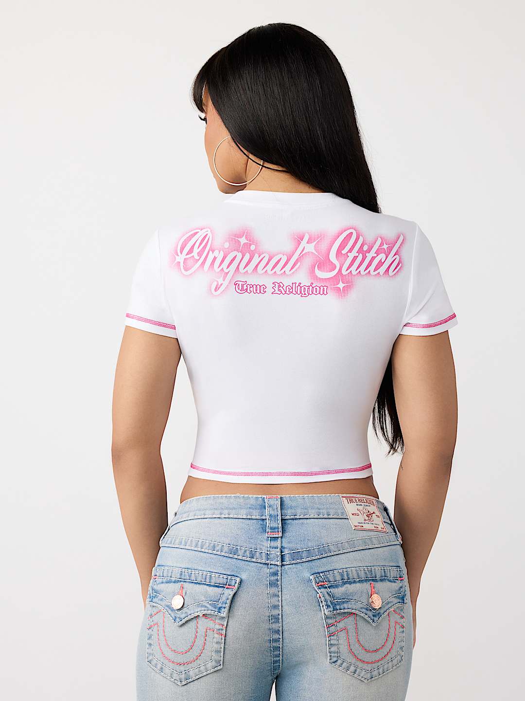 T-SHIRT COURT AVEC LOGO EN CRISTAUX, image 5