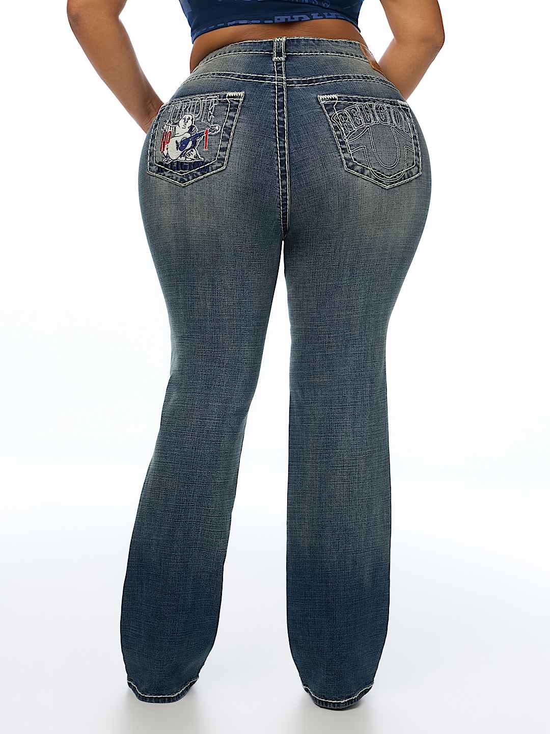 PLUS BILLIE MID RISE BUDDHA POCKET SUPER T STRAIGHT JEAN