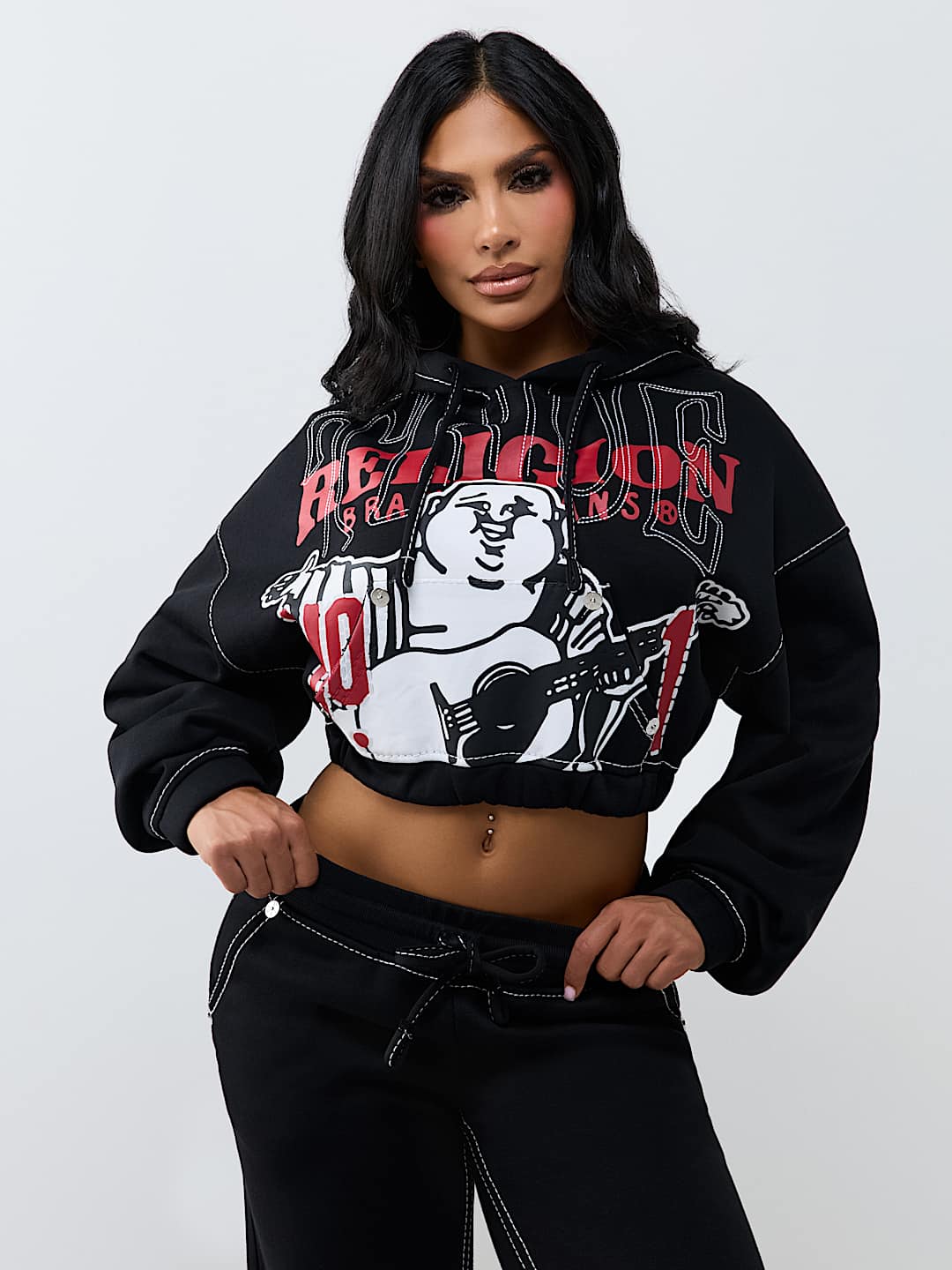 STITCH BUDDHA BIG T GIRLFRIEND PULLOVER HOODIE
