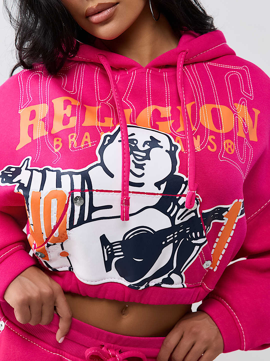 STITCH BUDDHA BIG T GIRLFRIEND PULLOVER HOODIE