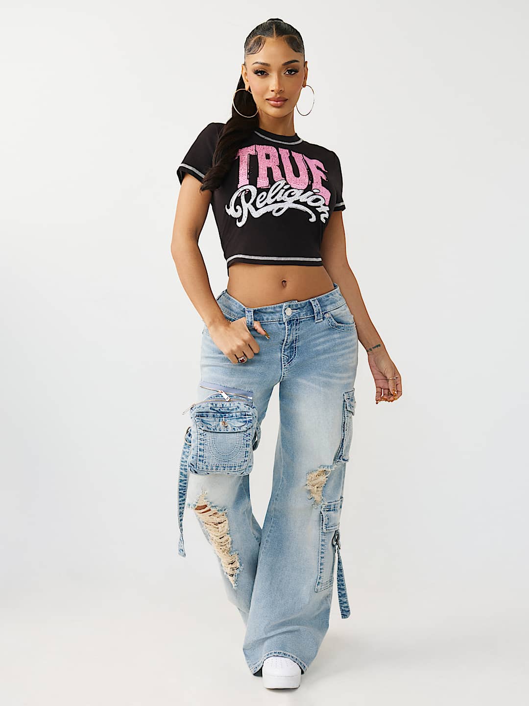 CRYSTAL LOGO CREWNECK BABY TEE, image 3