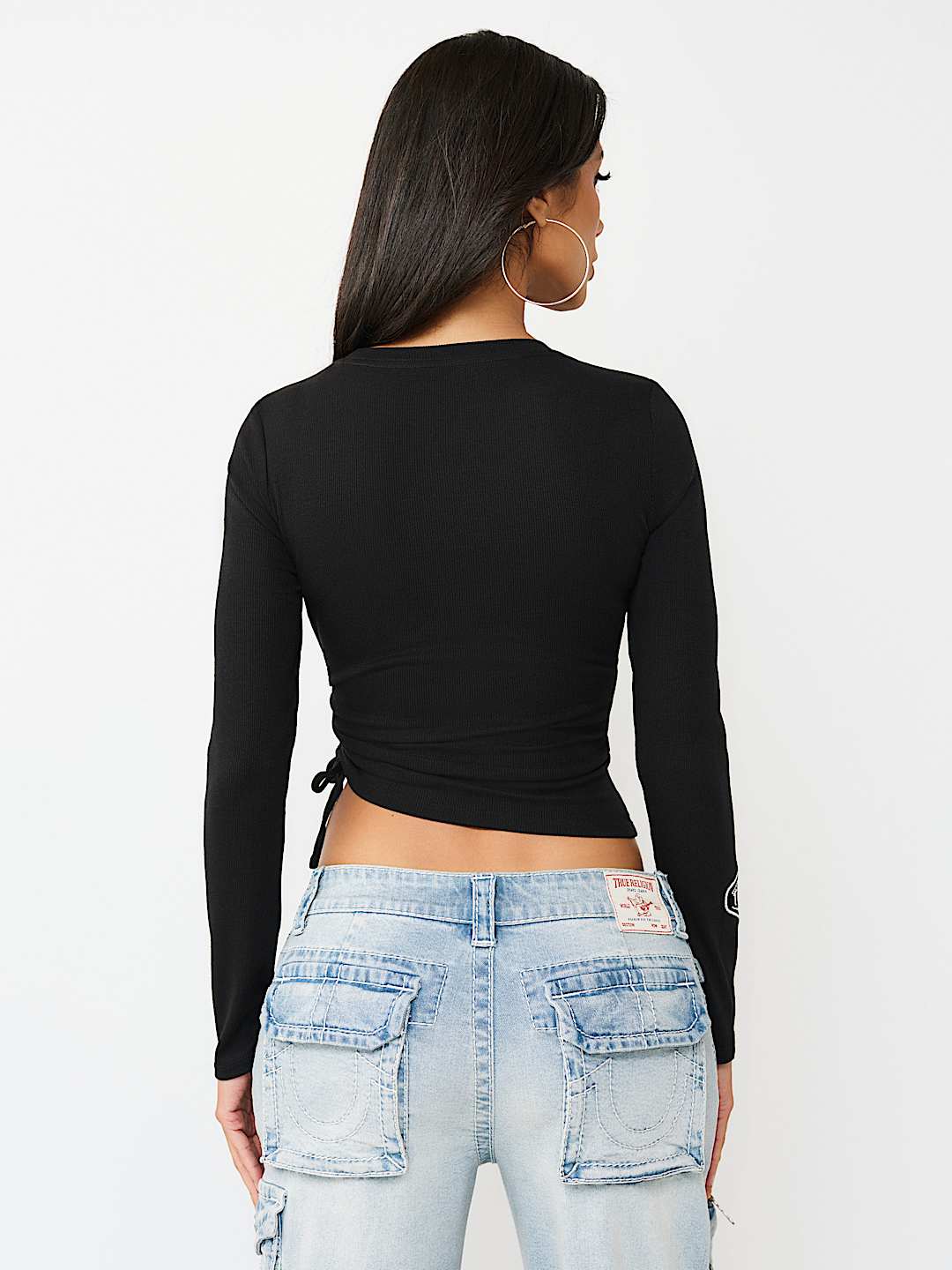 CAMISETA ACANALADA ASIM&Eacute;TRICA CON APLIQUE DE MEZCLILLA, image 5