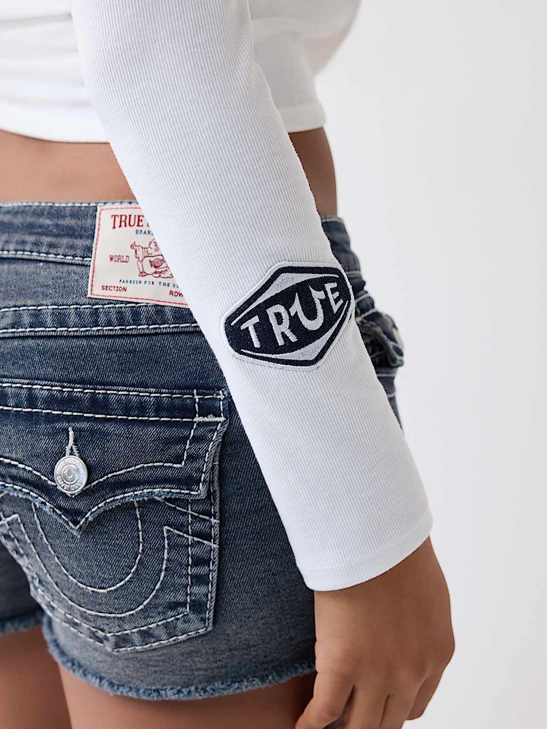 CAMISETA ACANALADA ASIM&Eacute;TRICA CON APLIQUE DE MEZCLILLA, image 5