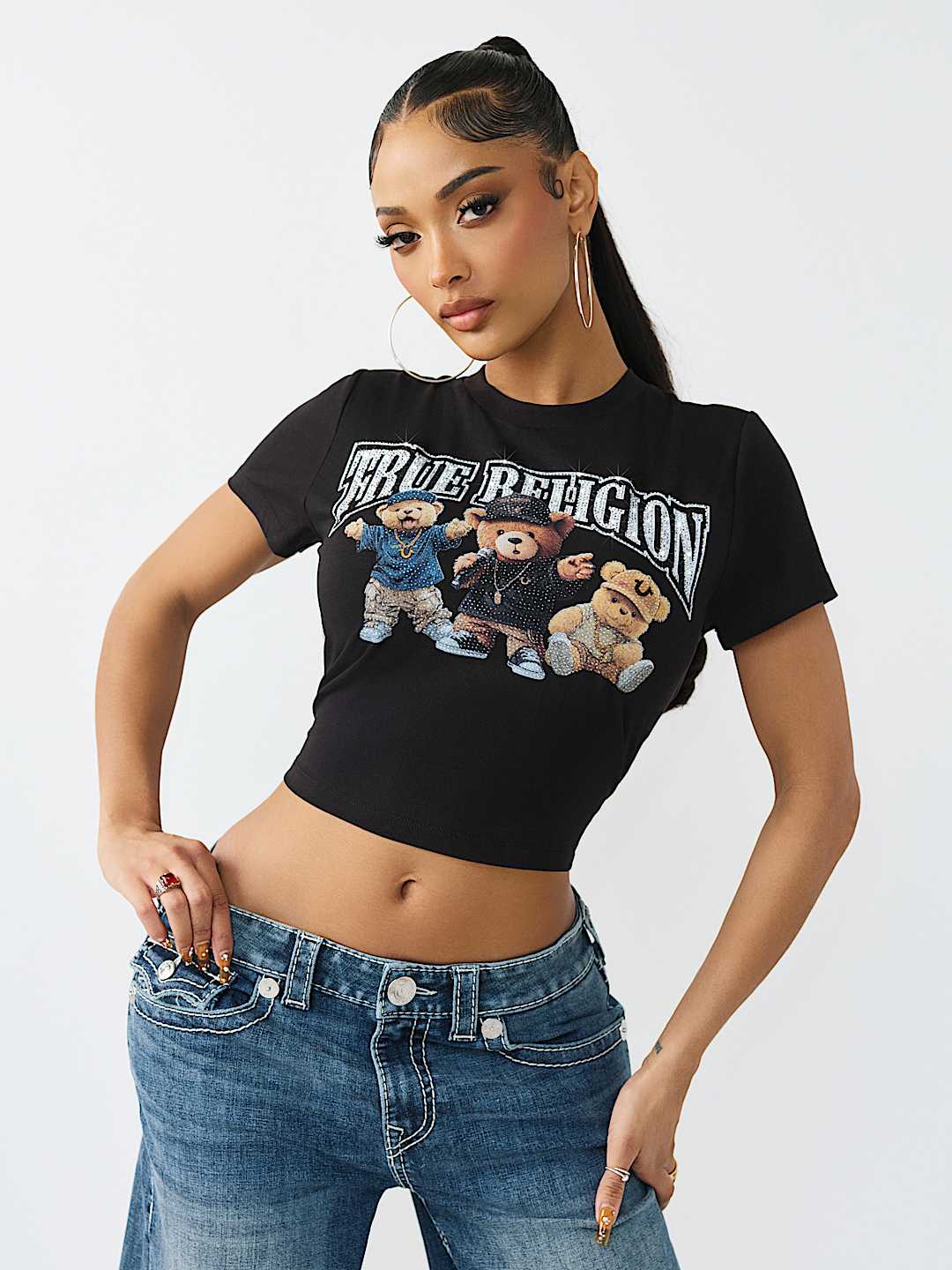 TEDDY BEAR CREWNECK BABY TEE, image 2