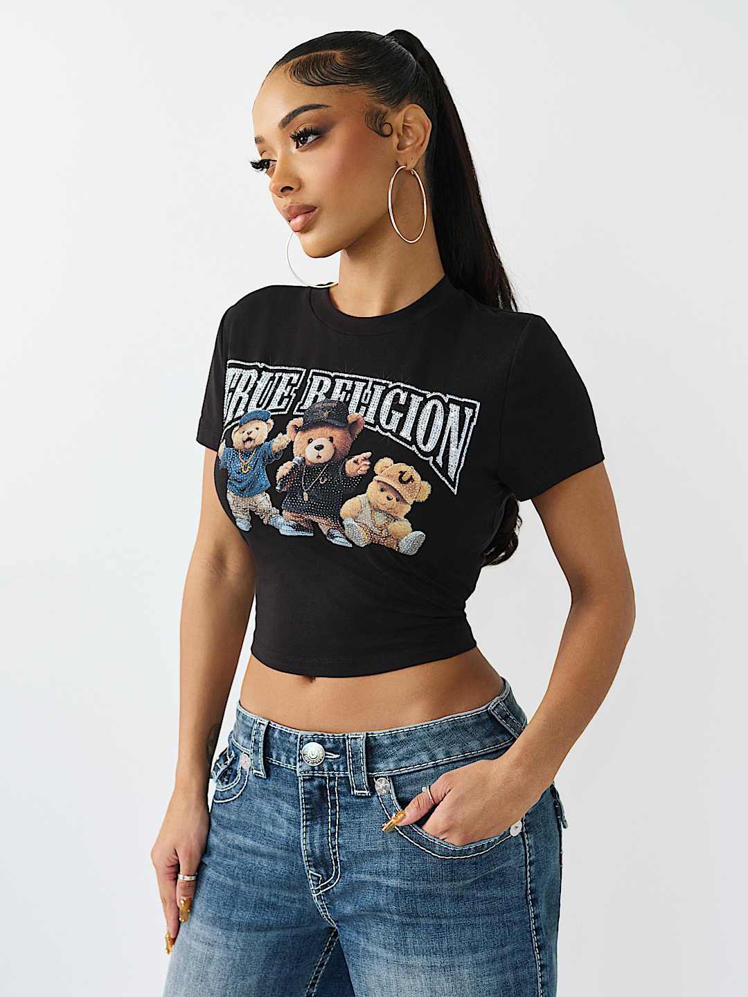 TEDDY BEAR CREWNECK BABY TEE, image 4