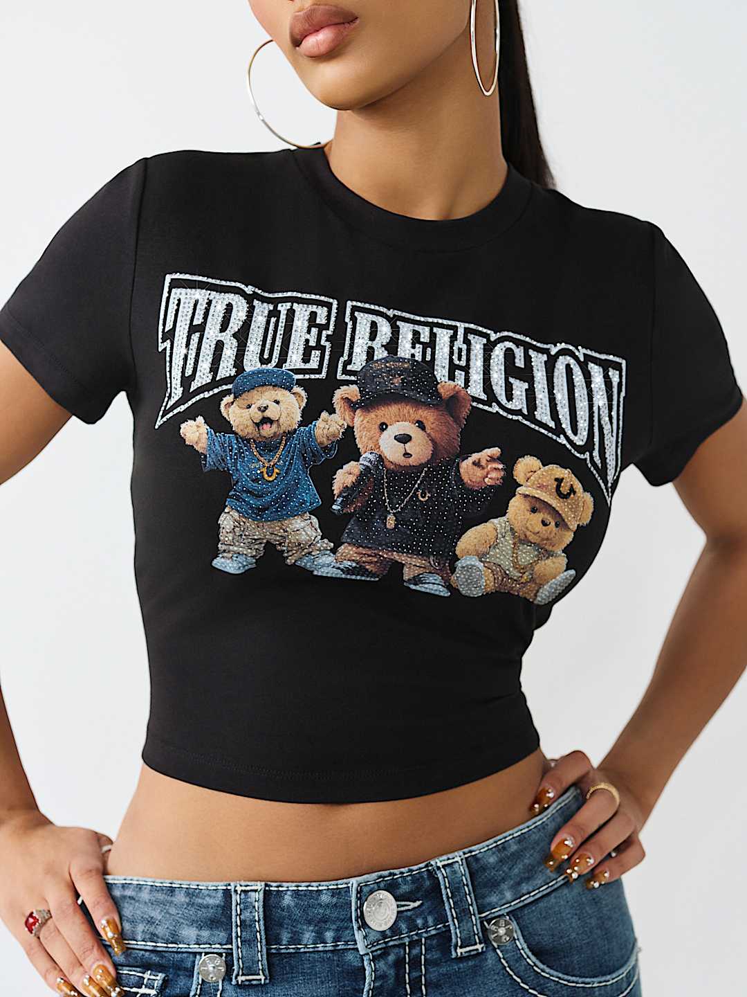 TEDDY BEAR CREWNECK BABY TEE, image 1