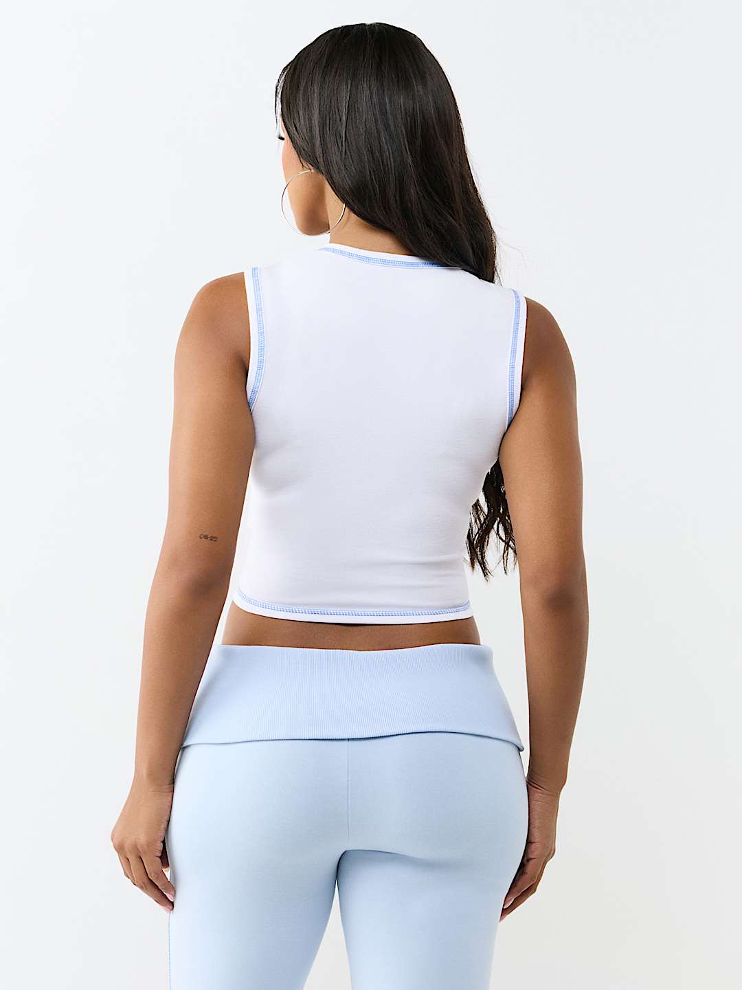 CRYSTAL J'ADORE RIBBED CREW TANK TOP, image 5