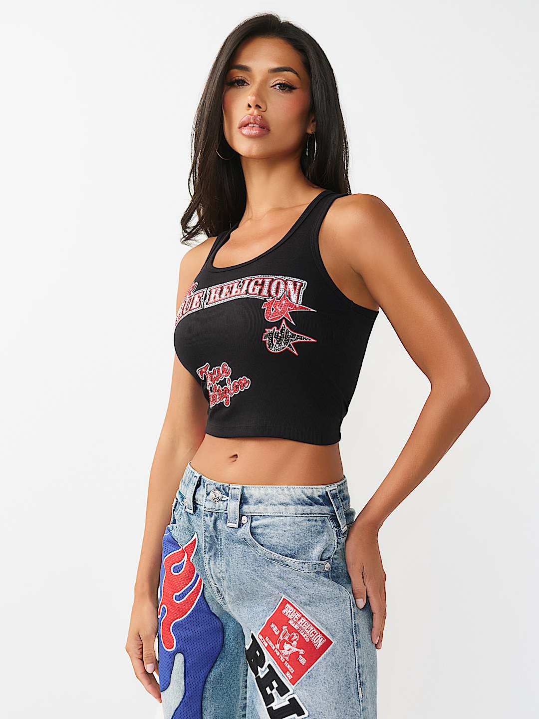 CRYSTAL SPORTY RIBBED TANK TOP, image 5