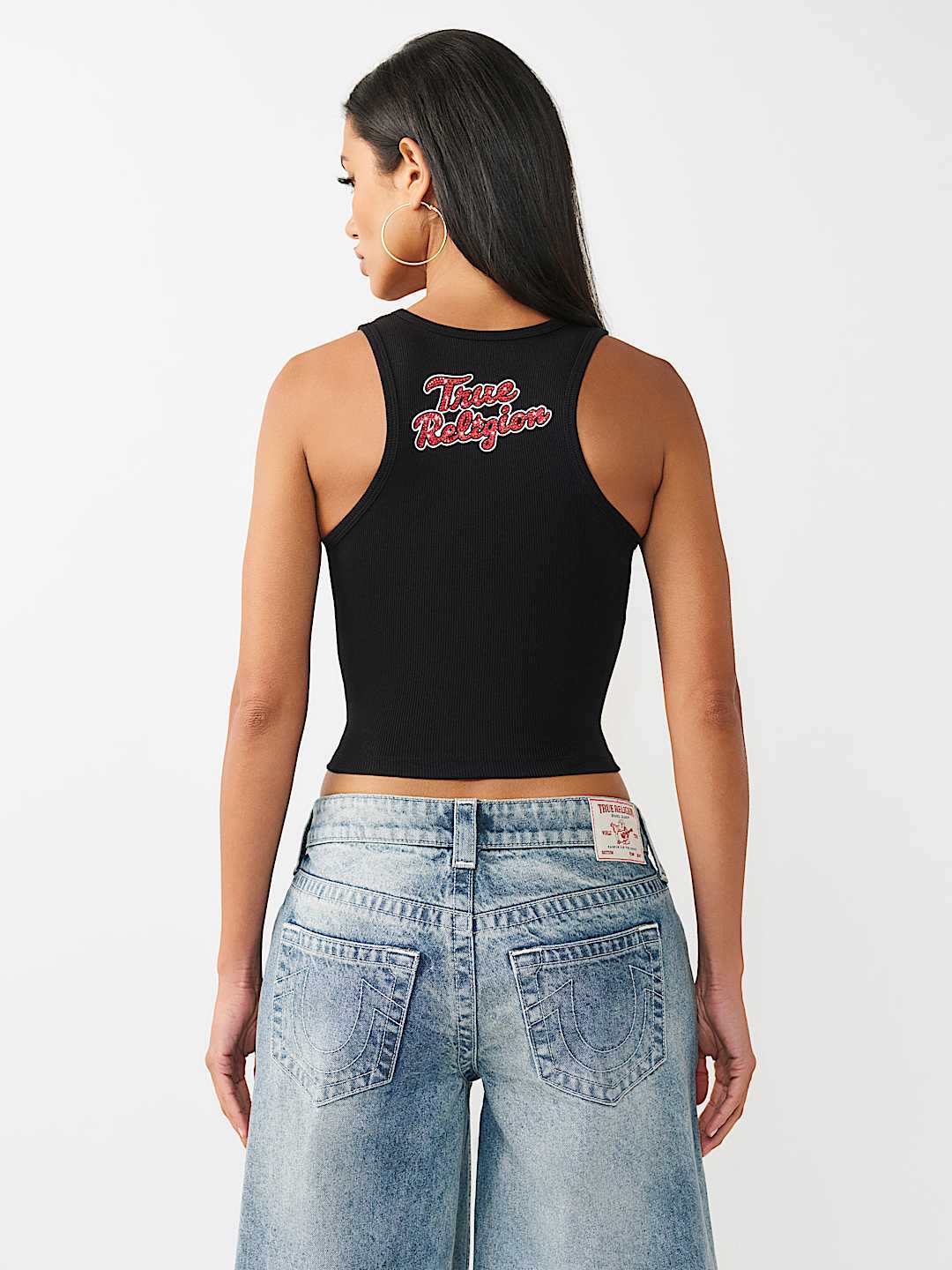 CRYSTAL SPORTY RIBBED TANK TOP, image 6