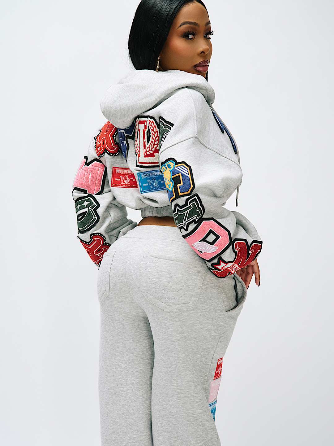 CRYSTAL PATCH GIRLFRIEND ZIP HOODIE, image 2