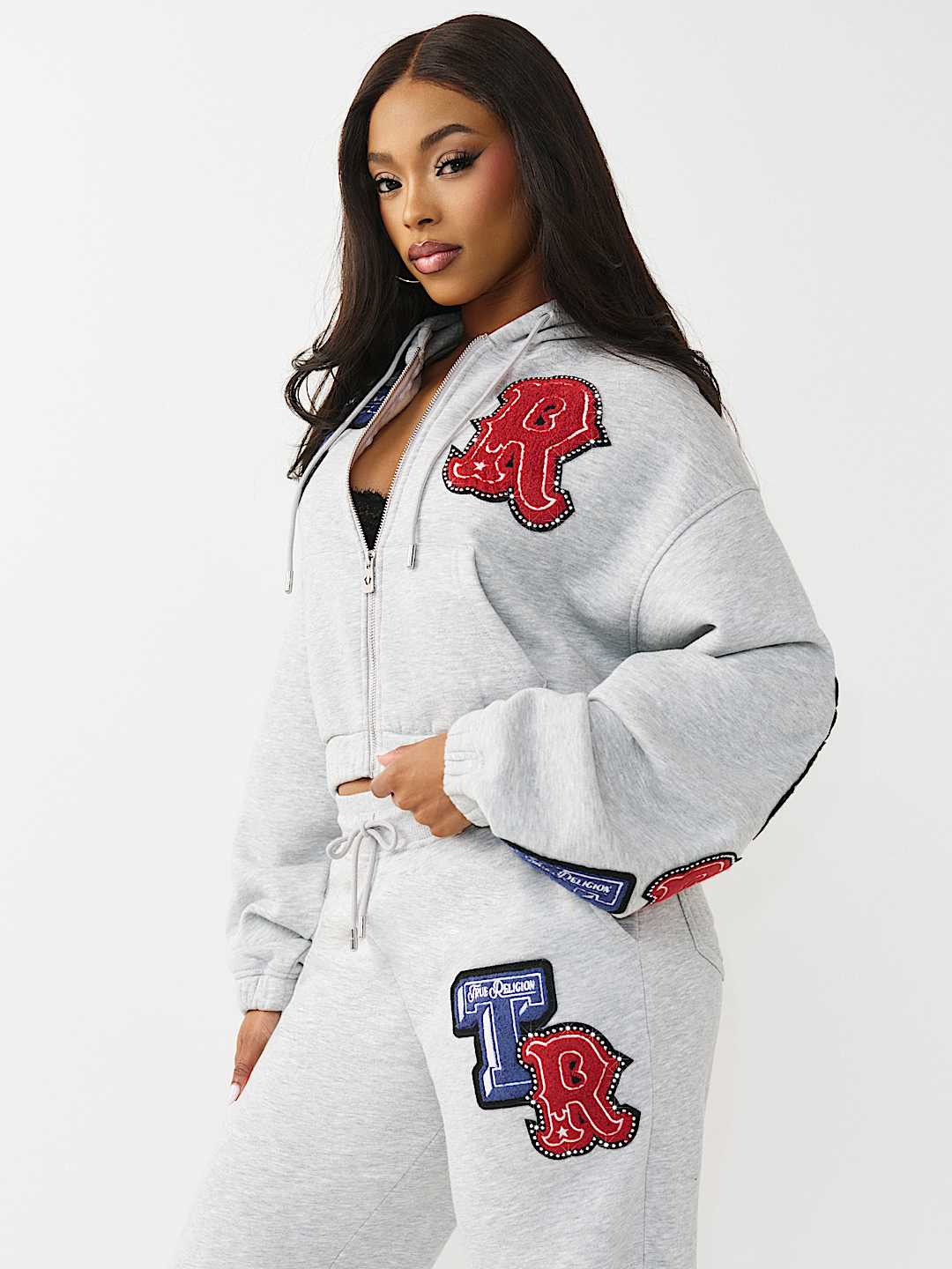 CRYSTAL PATCH GIRLFRIEND ZIP HOODIE, image 6