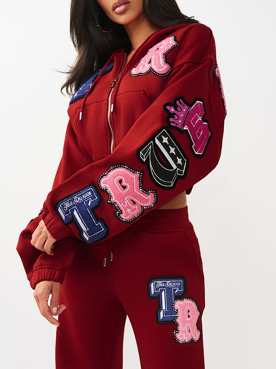 CRYSTAL PATCH GIRLFRIEND ZIP HOODIE, image 3