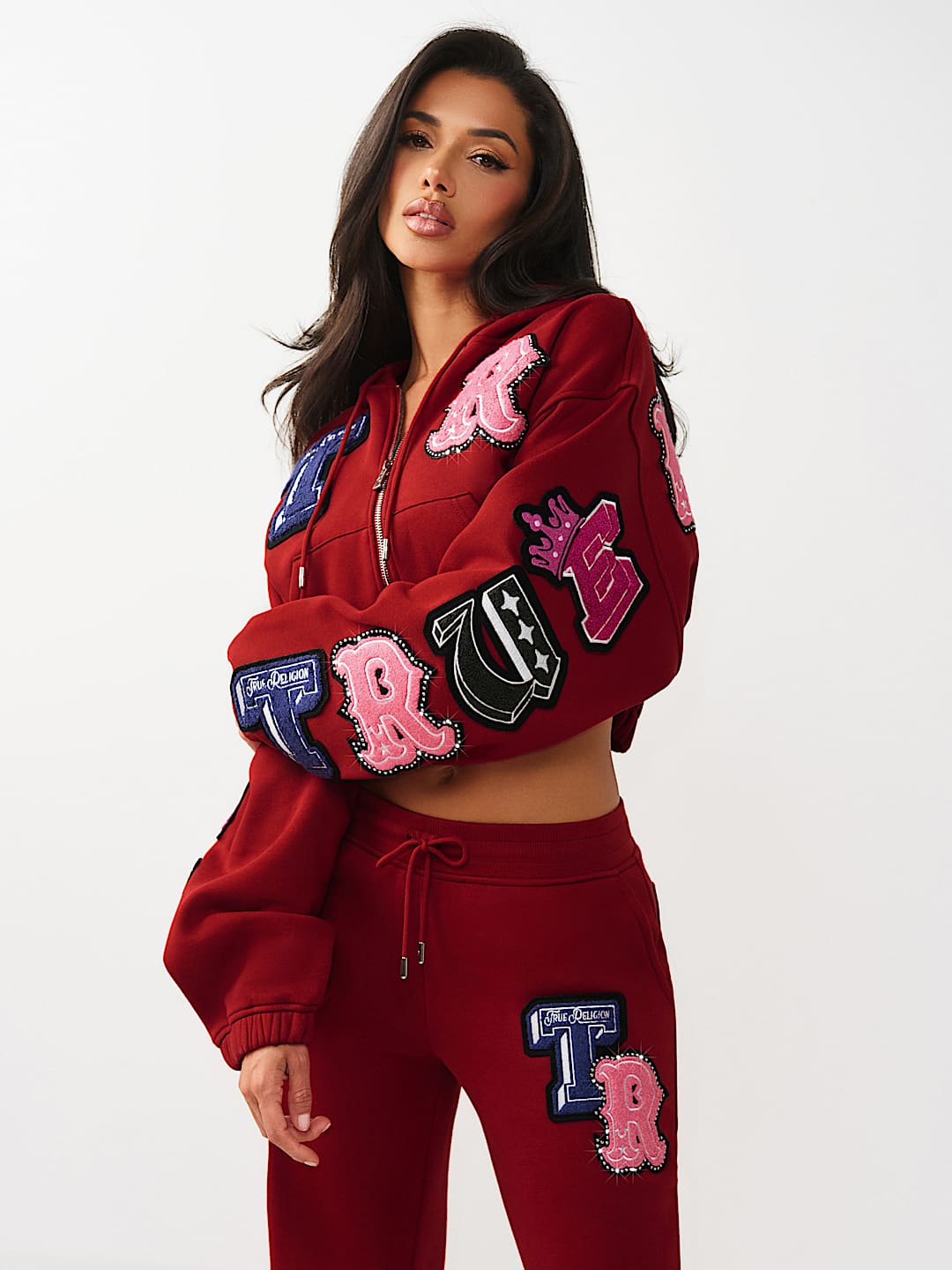 CRYSTAL PATCH GIRLFRIEND ZIP HOODIE, image 5