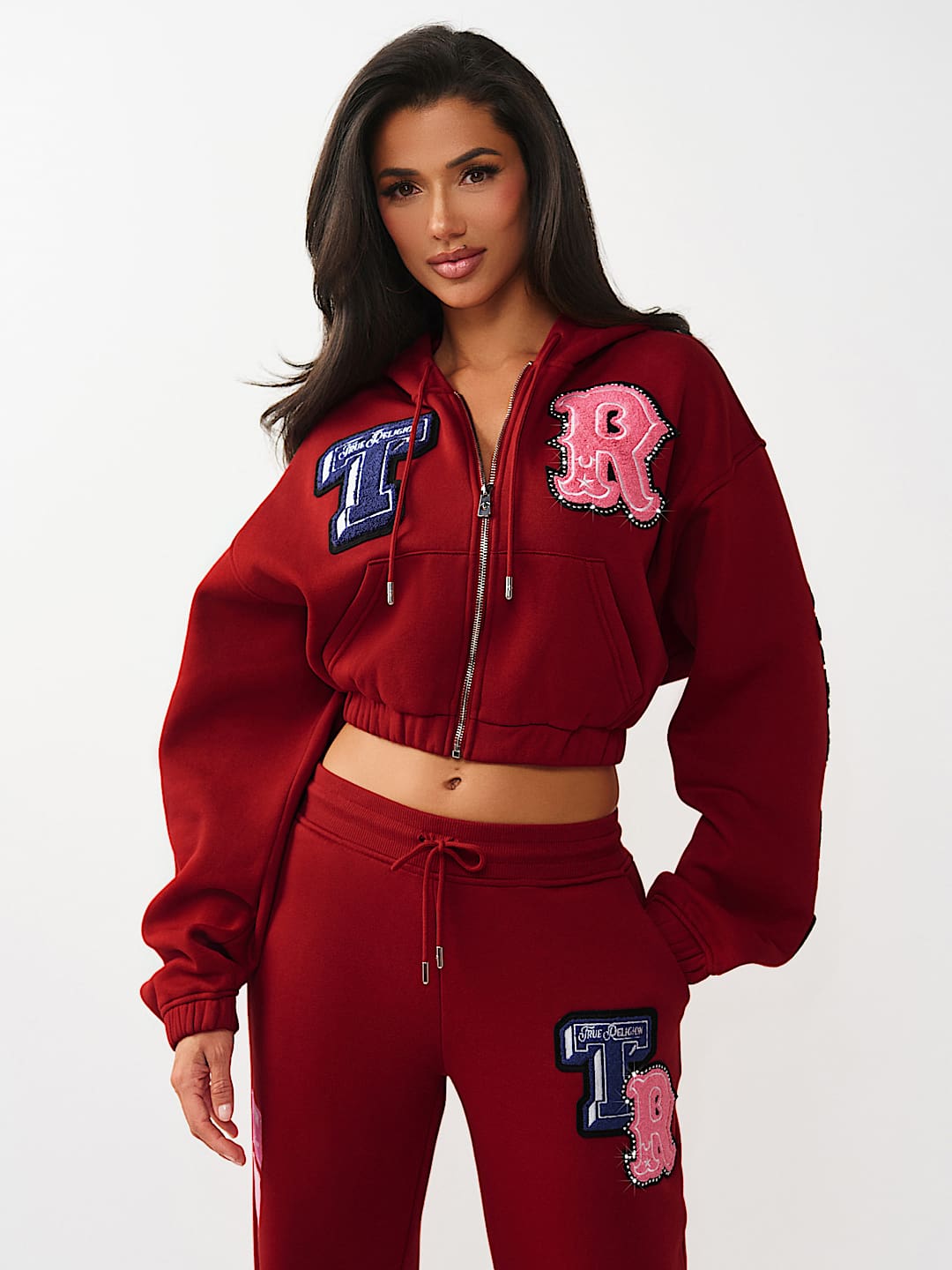 CRYSTAL PATCH GIRLFRIEND ZIP HOODIE, image 1