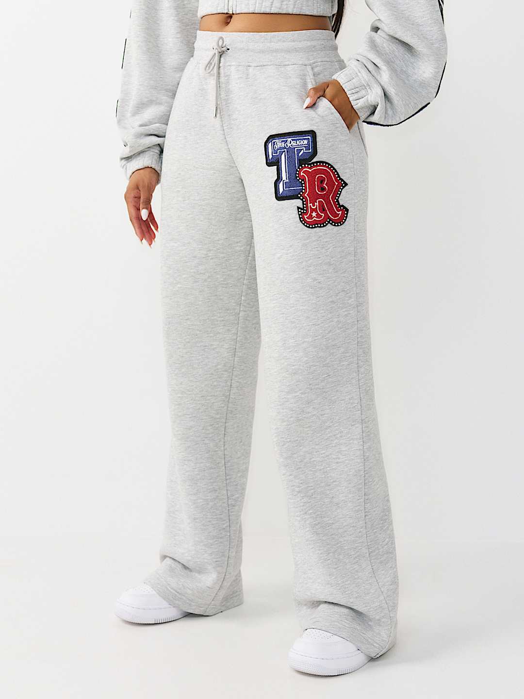 CRYSTAL PATCH STRAIGHT LEG SWEATPANT