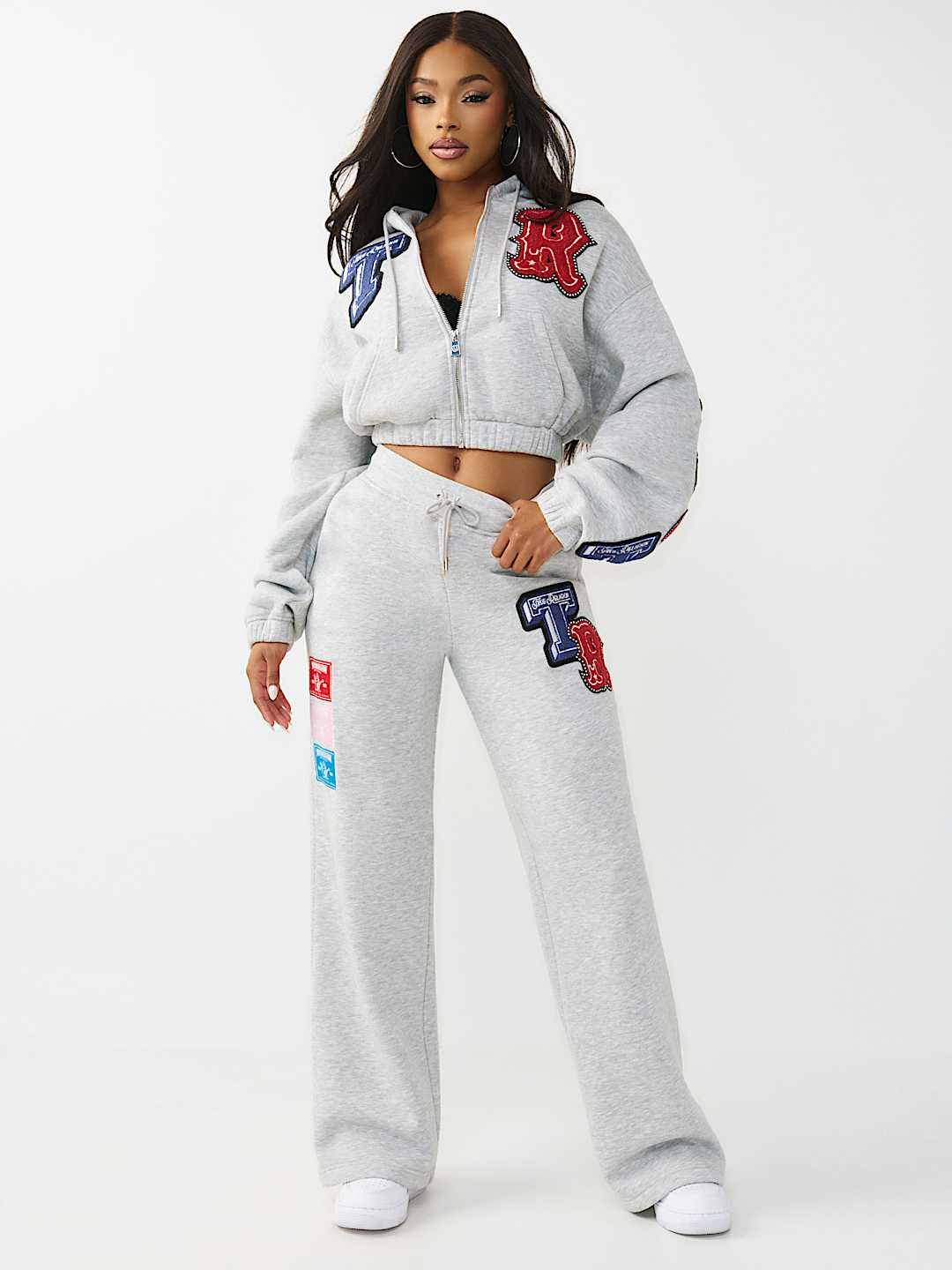 CRYSTAL PATCH STRAIGHT LEG SWEATPANT