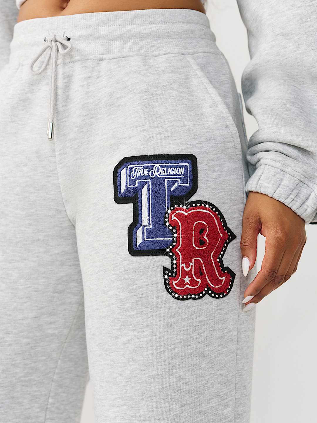 CRYSTAL PATCH STRAIGHT LEG SWEATPANT