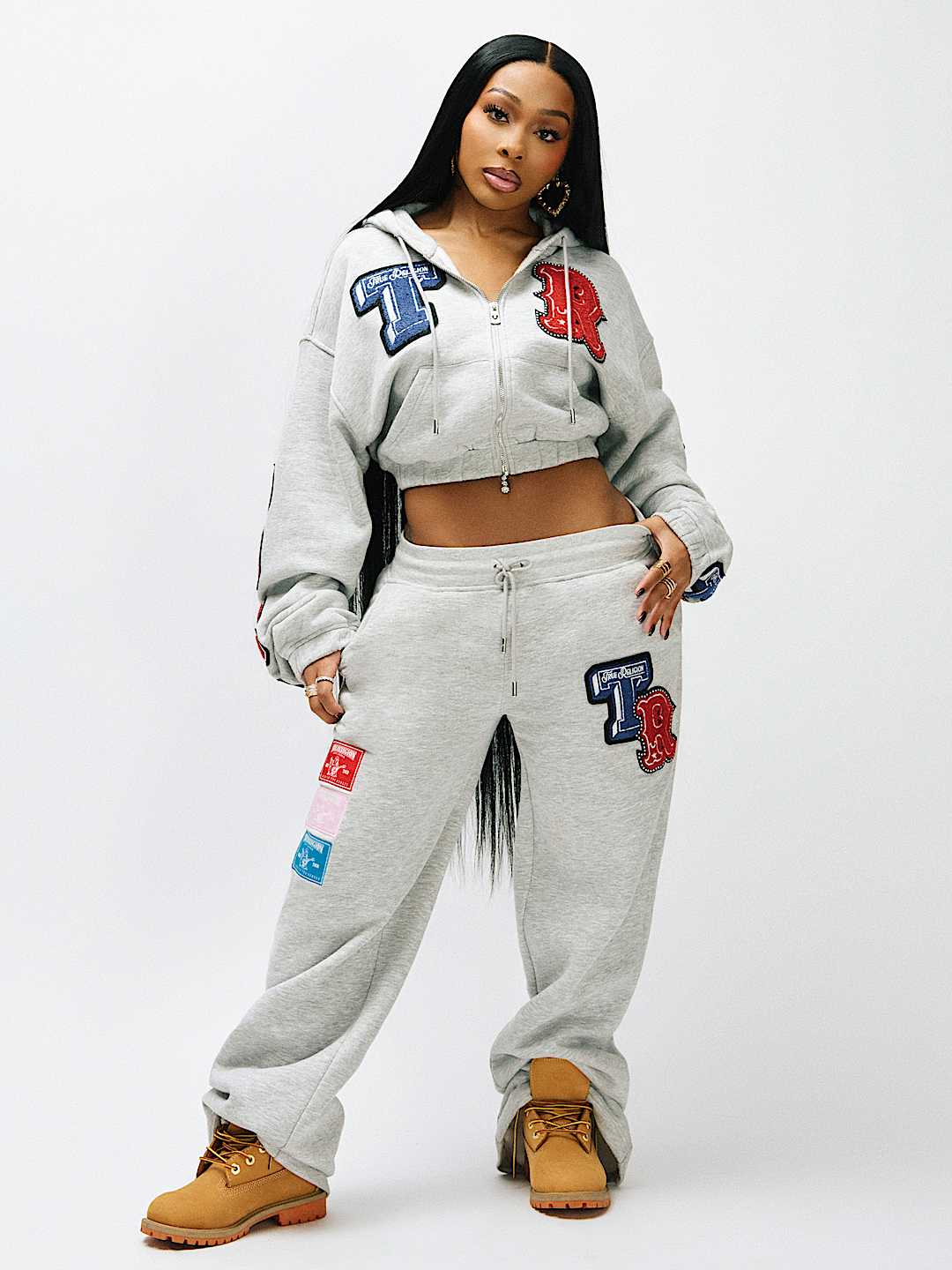 CRYSTAL PATCH STRAIGHT LEG SWEATPANT