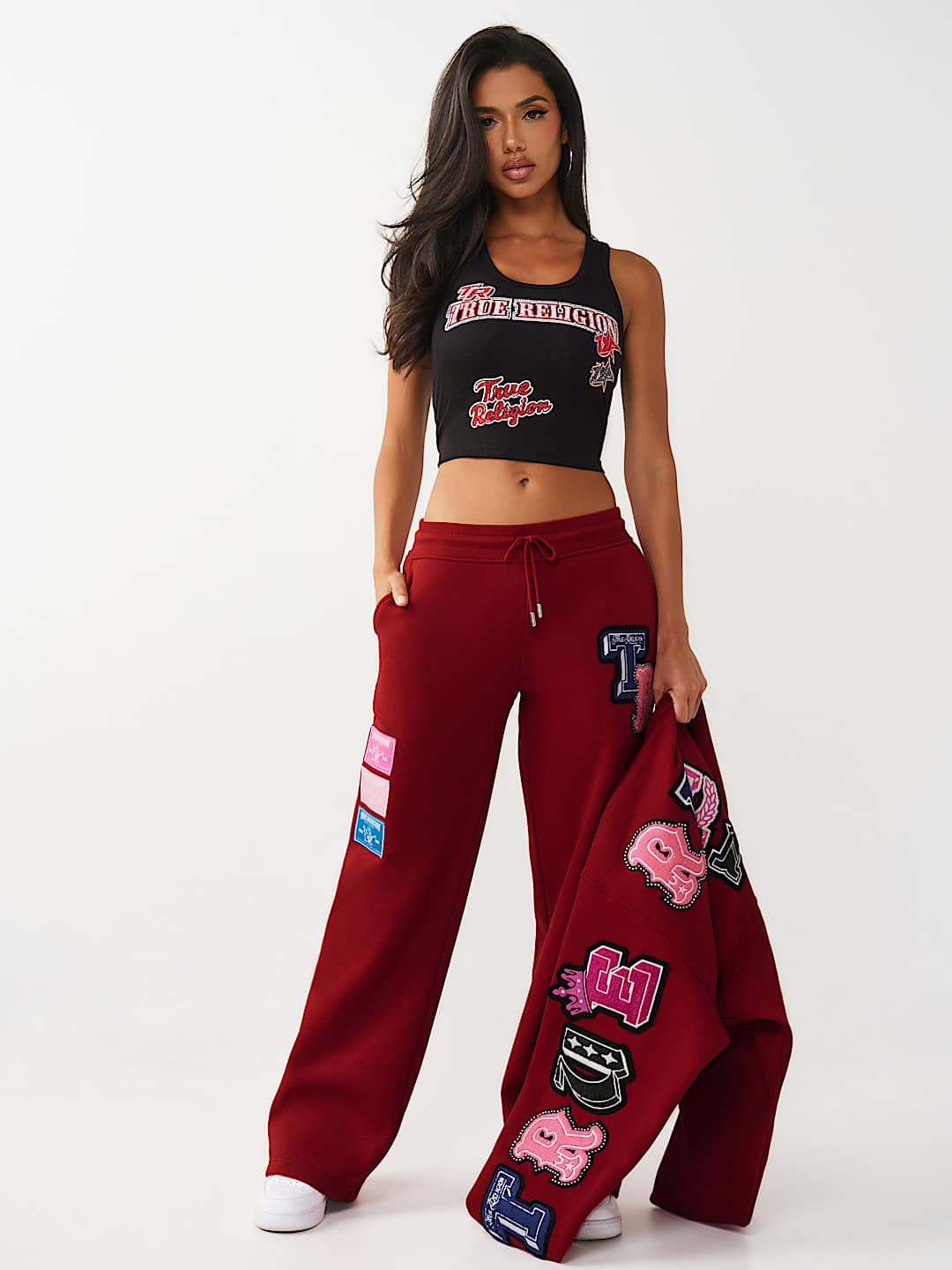 CRYSTAL PATCH STRAIGHT LEG SWEATPANT