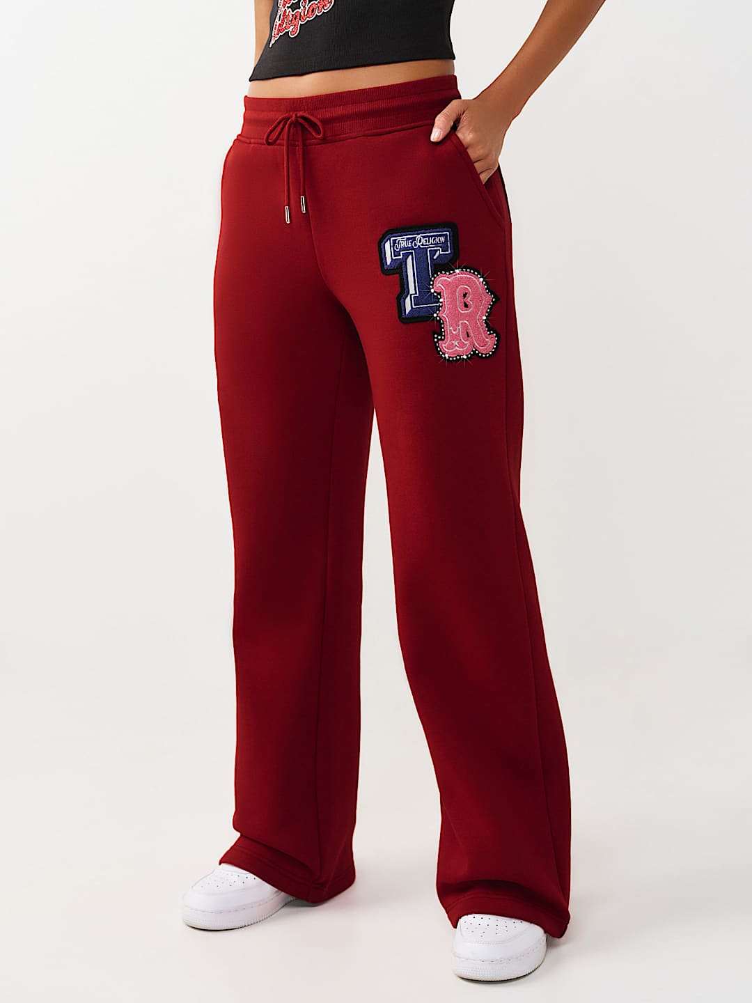 CRYSTAL PATCH STRAIGHT LEG SWEATPANT