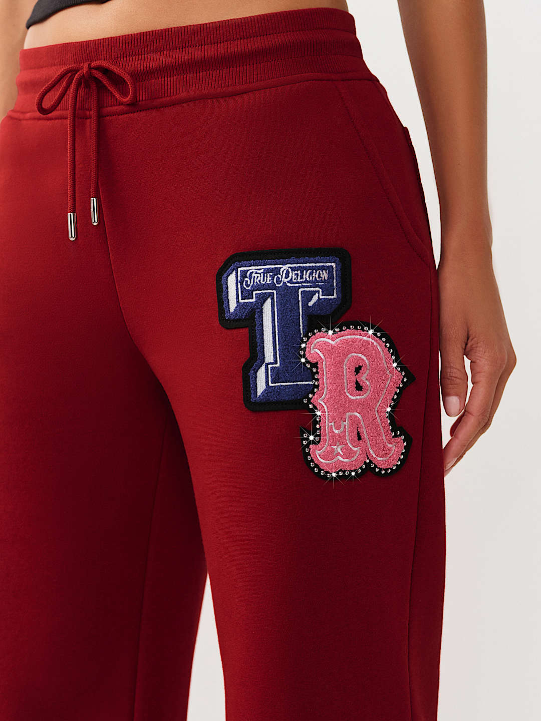 CRYSTAL PATCH STRAIGHT LEG SWEATPANT