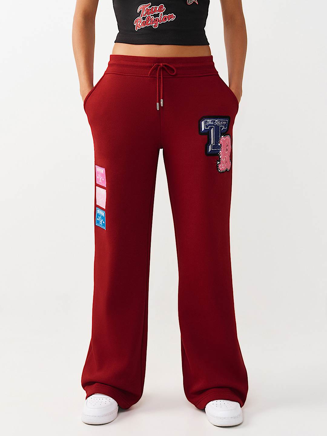 CRYSTAL PATCH STRAIGHT LEG SWEATPANT