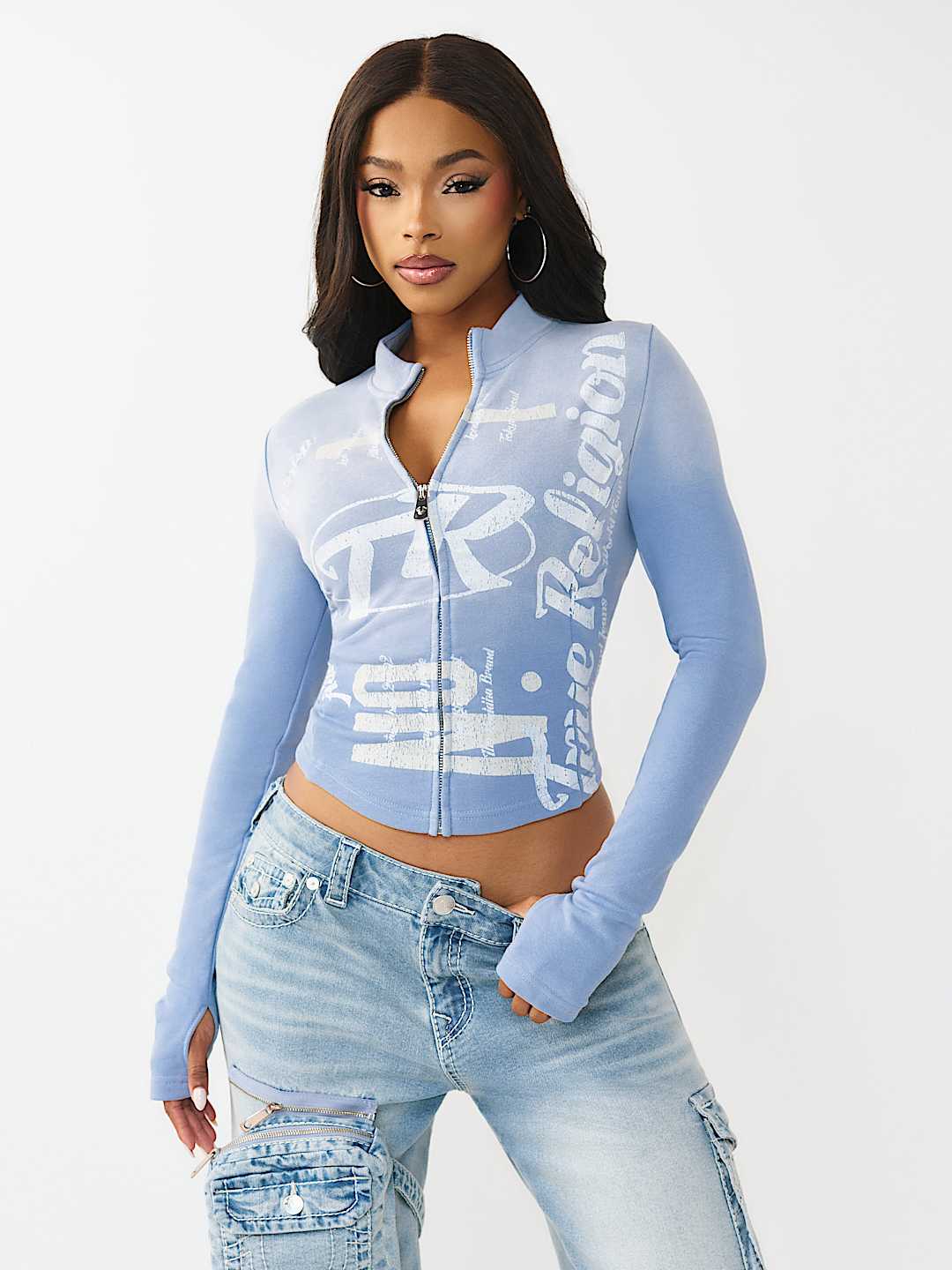 WASHED FRENCH TERRY ZIP UP, image 2