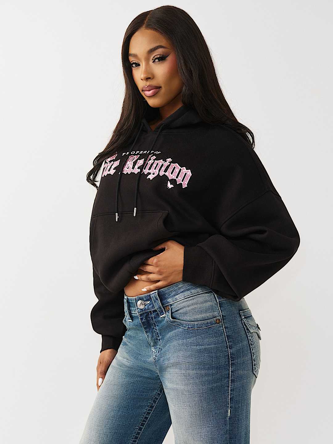 BUBBLE HEM PULLOVER HOODIE, image 4
