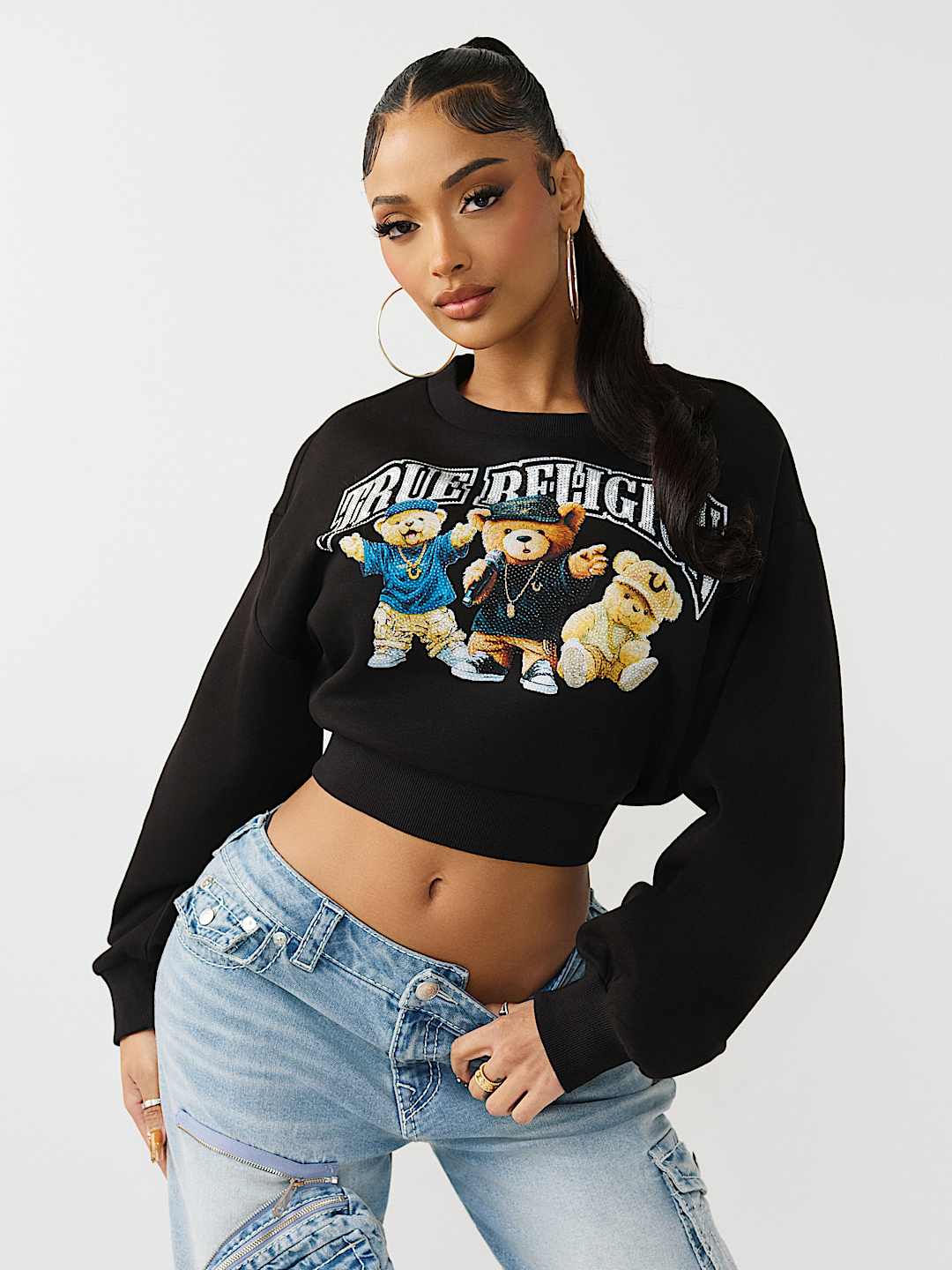 TEDDY BEAR CREWNECK PULLOVER SWEATSHIRT, image 2