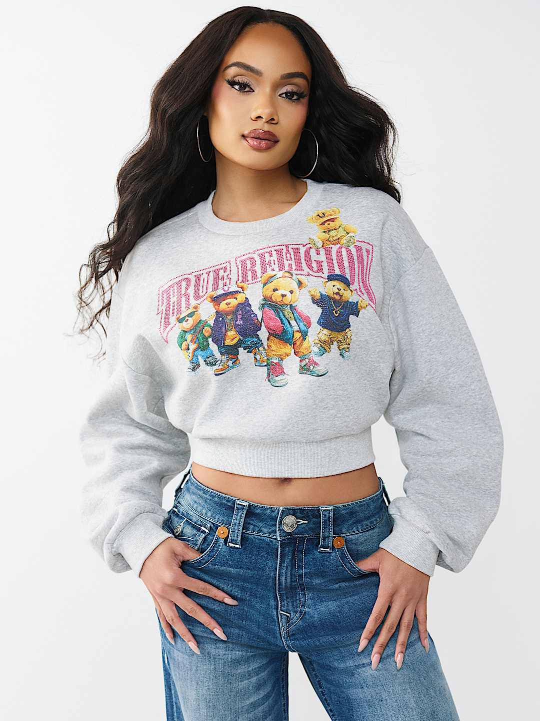 SUDADERA ESTILO SU&Eacute;TER DE CUELLO REDONDO CON OSOS DE PELUCHE, image 2