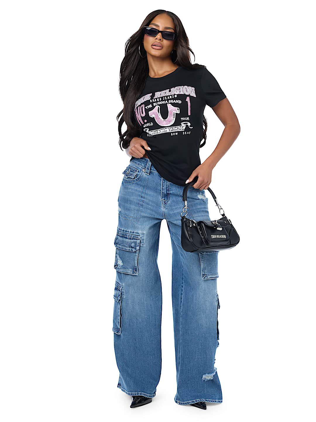 CRYSTAL LOGO HORSESHOE CREWNECK TEE