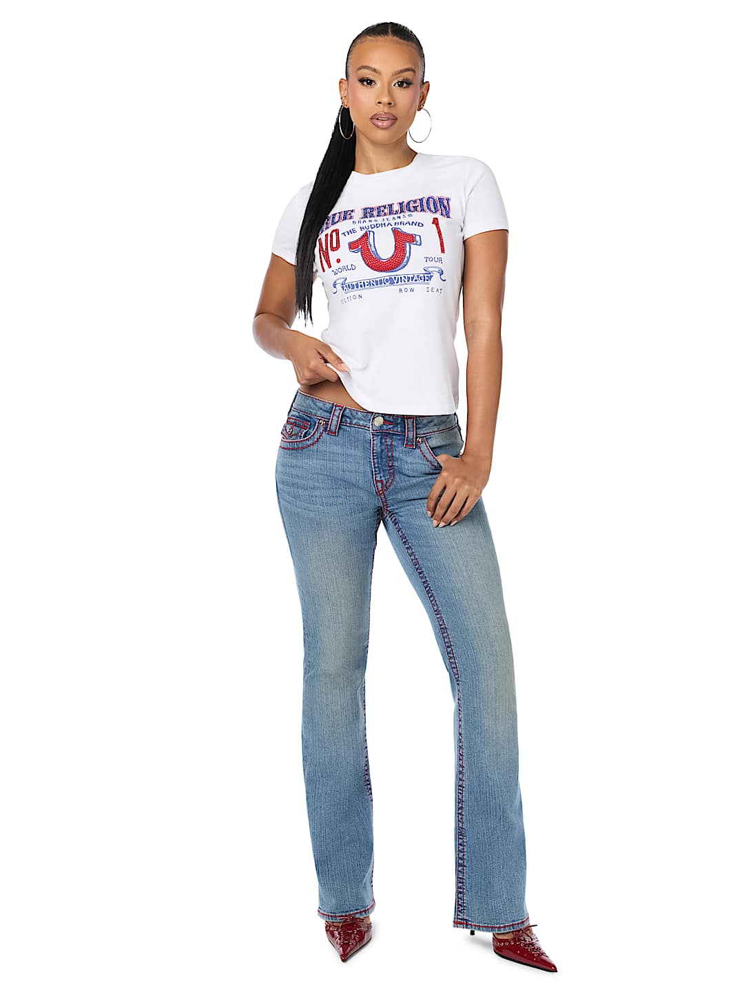 CRYSTAL LOGO HORSESHOE CREWNECK TEE