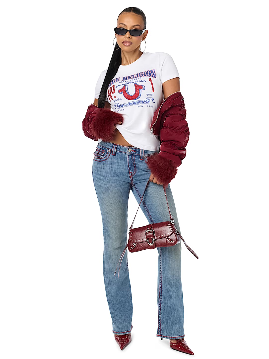 CRYSTAL LOGO HORSESHOE CREWNECK TEE